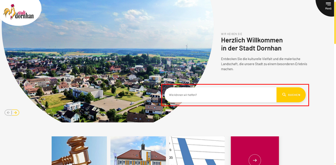 Suche auf der Startseite
