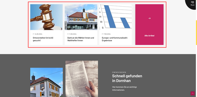 Aktuelles auf der Startseite