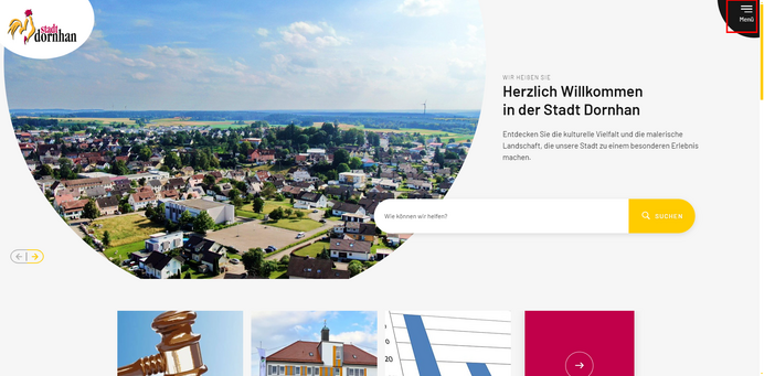 Menü auf der Startseite