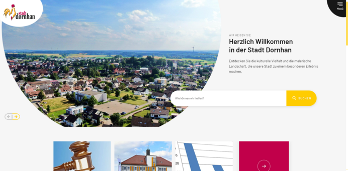 Startseite von der Homepage