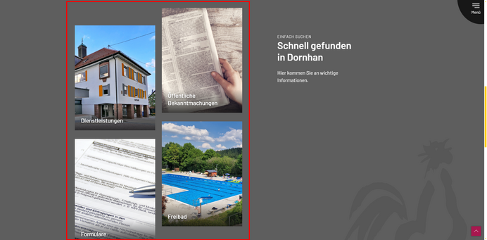 Links auf der Startseite